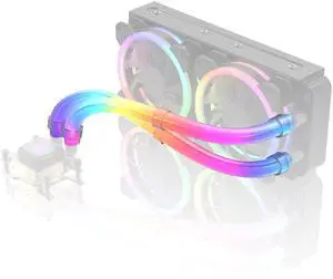 EZDIY-FAB ARGB LED AIO Tube Sleeve, Soft Dust Free Rubber, Versatile Sizing 12mm Diameter for water Cooling Tube, Compatible with Aura, RGB Fusion,Mystic Light Sync- 2 Packs, 330mm/13in