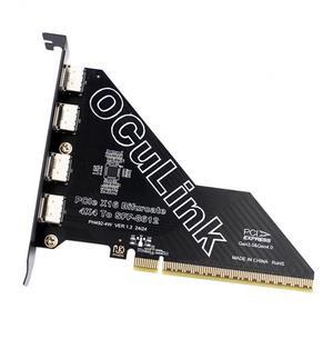 CY Adapter PCI-Express 4.0 PCIE 16x Detachable to Four Oculink SFF-8612 SFF-8611 External VROC Raid0 Adapter for U.2 SSD eGPU External Graphics Card Dock