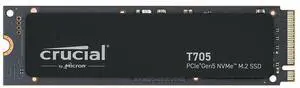 Crucial T705 4TB PCIe Gen5 NVMe M.2 SSD - Up to 14,100 MB/s - Game Ready - Internal Solid State Drive (PC) - +1mo Adobe CC - CT4000T705SSD3