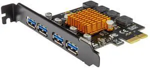 PCI-E to USB 3.0 4-Port Expansion Card, Internal Converter PCI Express Expansion Card for Desktop PC Card, Support Casaos, Windows, Linux