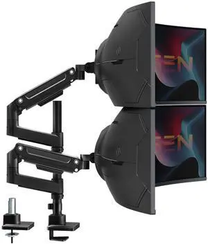 Dual Monitor-Arm Heavy-Duty for 17-49-inch Screens - Premium Vertical Stacked Dual Monitor Arm Desk Mount for Ultrawide Screens up to 44lbs, Fully Adjustability, VESA 75/100 mm, Black