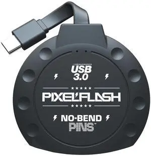 PixelFlash CF Card Reader USB C (Black) - Compact Flash Memory Card Reader with Cabled Type-C USB 3.1, 5GB/s File Transfer, No-Bend Pins Technology, Supports UDMA-7, Anti-Slip & Anti-Scratch Exterior