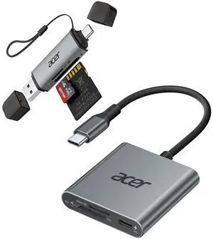 acer USB 3.0 SD Card Reader Bundle with 3 in 1 UHS-II Micro SD Reader USB C