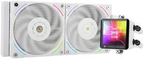 Thermalright Frozen Vision 240 White-Liquid CPU Water Cooler, with 2 PWM Fans,2.88-inch Square Image IPS LCD Display for 480x480 Pixels,Computer CPU Water Cooler for AM4/AM5,Intel lga1700/115X/1851