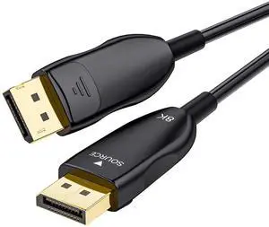 8K Fiber Optic DisplayPort Cable 2.1, 10ft Active DP Cable 54Gbps, 8K@60Hz, 4K@240Hz, 2K@360Hz, HDR, HDCP, DSC 1.2a, High Speed Optical Display Port Cord for Gaming/Monitor/FreeSync/G-Sync/TV/PC
