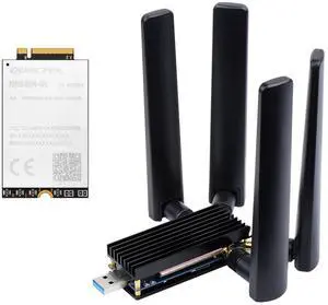 Waveshare RM520N-GL 5G DONGLE Module, Quad Antennas, USB3.1 Port, Aluminum Alloy Heatsink, M.2 Key B Interface, Options for 5G Module