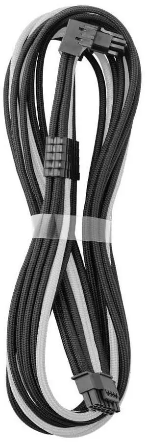 CableMod Universal Pro ModFlex Sleeved 12V-2x6 12VHPWR 90° StealthSense Direct PCIe Cable (Variant A, Black + White)