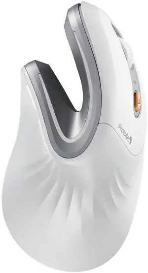 ProtoArc Ergonomic Vertical Mouse, EM11 NL Rechargeable Wireless Mouse Bluetooth, Ergo Mice with 3 Multi-Device for PC/Notebook/Laptop, 2.4GHz Optical Mice for Windows, Mac OS, White