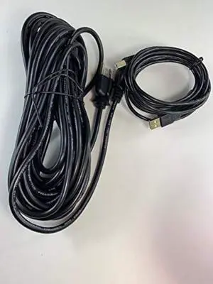 Omnihil 30 Feet AC Cord + 15 Feet 2.0 USB Cable Compatible with XYZprinting da Vinci 1.0 Pro. 3D Printer/Upgradable Laser Engraver