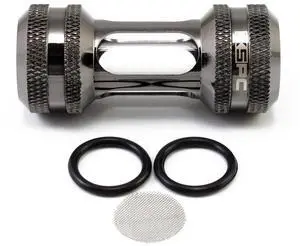 XSPC G1/4" Inline Filter, Black Chrome