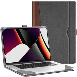 Fintie Sleeve Case for MacBook Pro 16 Inch Case A3403 A3186 A2991 A2780 A2485 A2141 (2019 2020 2021 2022 2023 2024 Release), Premium PU Leather Protective Folio Book Cover, Gray