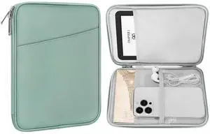 MoKo 6-7" Kindle Sleeve Bag for 7" Kindle Colorsoft Signature Edition, All-New 6" Kindle 11th Gen 2022/10th Gen 2019/8th Gen 2016, 6.8" Kindle Paperwhite 11th/10th Gen 2021/2018, Bodhi Green