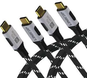 LINKUP - USB 4.0 240W 40Gbps Type-C Thunderbolt 4 Cable [6ft 2-Pack] 8K@60hz Video Super-Fast Data Charging Durable Sleeved Compatible with iPhone 15/16 Pro/Max MacBook Pro/Air iPad Pro Galaxy S23