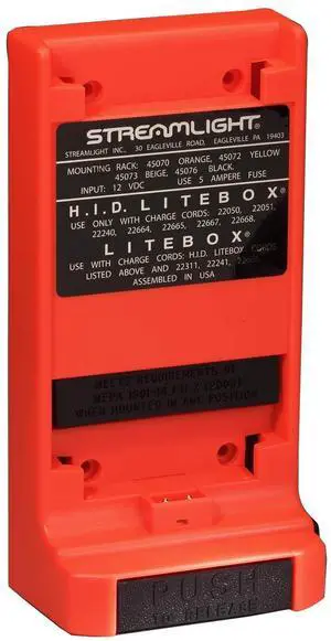 Streamlight 45070 Standard System Mounting Rack - Orange - LiteBox/FireBox/HID LiteBox