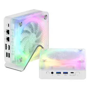 FIREBAT Mini PC Gaming Computer, Ryzen 8745HS, Ultra-Fast, 4.9GHz 8C/16T, AMD Radeon 780M, 32GB(2x16GB) DDR5 5600MHZ 1TB PCIe 4.0 SSD, 65W/USB-C 4.0/2.5Gbps/WiFi6/BT5.2/RGB, Business Desktop Computer