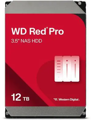 Western Digital 12TB WD Red Pro NAS Internal Hard Drive HDD - 7200 RPM, SATA 6 Gb/s, CMR, 512 MB Cache, 3.5" - WD122KFBX