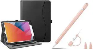 Fintie Multi-Angle Case for iPad 9th / 8th / 7th Generation (2021/2020/2019) 10.2 Inch Bundle with Fintie Silicone Sleeve Compatible with Apple Pencil 1st Generation