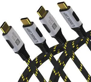 LINKUP - USB 4.0 240W 40Gbps Type-C Thunderbolt 4 Cable [6.6ft 2-Pack] 8K@60hz Video Super-Fast Data Charging Durable Sleeved Compatible with iPhone 15/16 Pro/Max MacBook Pro/Air iPad Pro Galaxy S23