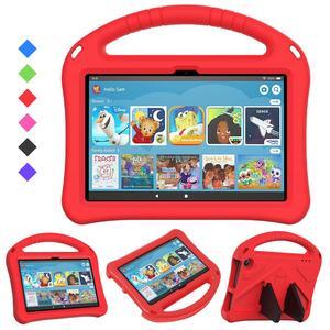 Dteck Case for All-New Fire 7 Tablet 12th Generation 2022 Release, Kids Case for Fire 7 12th Gen, Lightweight Shockproof Anti-Slip Handle Kickstand Protective Case for  Kindle Fire 7,Red