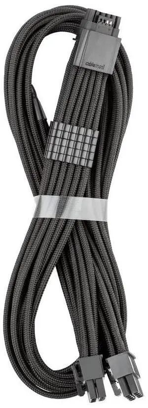 CableMod E-Series Pro ModFlex Sleeved 12V-2x6 12VHPWR StealthSense PCIe Cable for EVGA G/G+ / P/P+ / T (Black + White, 16-pin to Quad 8-pin, 60cm)