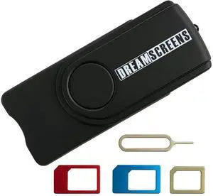 Dreamscreens USB SIM Card Reader Multi-Media SD TF MMC with Micro and Nano SIM Adapters and SIM Editing and Text Recovery Software