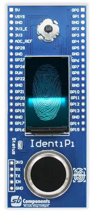 IdentiPi - Fingerprint Reader Sensor Fingerprint HAT for Pico, 2D Capacitive Raspberry Pi Pico Fingerprint Sensor Expansion HAT for Raspberry Pi Pico & Pico W Fingerprint Reader for Arduino