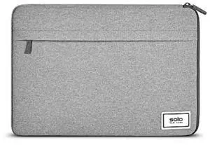 Solo New York Laptop Bag Sleeve for Women & Men - Travel Case for Computer & Tablet, Fits up to 15.6" Laptops, Fully Padded, Lightweight Construction, Durable Zippers - Re:Focus, Gray