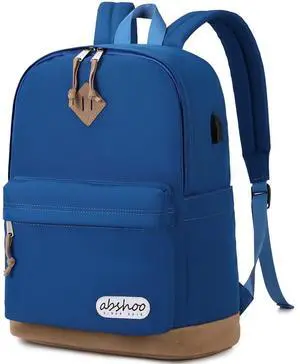 abshoo Basic Big Students Backpack For School Classical College Bookbag Middle High School Backpacks (Klein Blue)