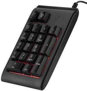 Mechanical Numeric Keypad, USB Wired Number Pad with 3 Color Backlit, Portable Backlight Gaming Keypad Numpad for Laptop PC