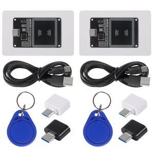 AITRIP 2Sets PN532 V2.0 NFC RFID Wireless Module V3 User Kits Reader Writer Mode IC S50 Card PCB Attenna I2C IIC SPI HSU Type C Interface for Arduino Raspberry Pi