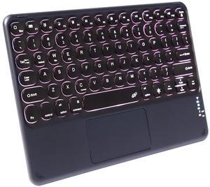 Slim Portable Wireless Bluetooth Keyboard,10 inch 7 Colors Backlit Rechargeable Keyboard for Android Tablet Cell Phone Smartphone iOS Windows Universal Devices (Black)