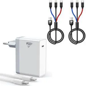 Aioneus Mac Book Pro Charger - 118W + 3in1 Multi Charging Cable 2Pack