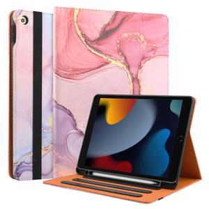 for iPad 9th Generation Case 2021, iPad 10.2 Inch Case, for iPad 8th/7th Generation Case 2020/2019 with Pencil Holder and Pocket, Auto Sleep/Wake, Multiple Viewing Angles(Pink Cloud)