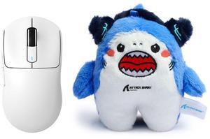 ATTACK SHARK X3 Wireless Gaming Mouse + Official Mascot Plush Bundle for Gamers-White