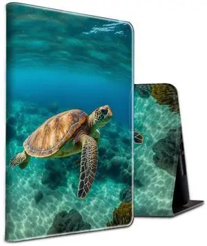 Case for Samsung Galaxy Tab S9 Ultra 14.6 Inch 2023-X910/X916/X918 / S8 Ultra 2022/S10 Ultra,BEOTIWAD Shockproof PU Leather Stand Protective Cover with Auto Sleep/Wake,Sea Turtle