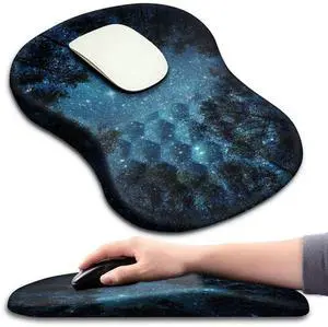 KUOSGM Mouse Pad Wrist Support, Ergonomic Mouse Pad with Massage Dot, Comfortable Computer Mouse Pad for Laptop, Wrist Rest Pain Relief Mousepad with Non-Slip PU Base for Office & Home, 12 x 8 in