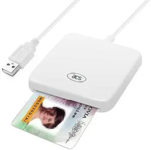 CAC Contact Smart Chip Card Reader Writer Support ISO7816 A B C Memory Cards, USB 2.0 Portable Smart Card Reader + 2PCS SLE4442 Cards, Compatible with Mac OS, Win, Linux, Vista, Android(tm)