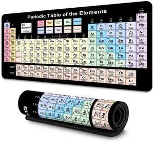 Boaulee Science Periodic Table of The Chemical Elements Chart Gaming Keyboard Mouse Pad Mousepad Desk Mat Huge Extended XXL Stitched Edge Rubber Sole for Home Office,35.4"X 11.8" -ts1078