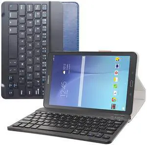 MAMA MOUTH for Galaxy Tab E 9.6 Keyboard Case,Slim Stand PU Leather Case Cover with Romovable Keyboard for Samsung Galaxy Tab E 9.6 / E Nook 9.6 T560 T561 T567 Verizon 4G LTE,Blue