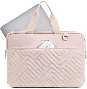 BOSTANTEN Laptop Sleeve 15.6 Inch Puffy Padded Laptop Case Quilted Design Protective Bag for Business Travel Water Resistant