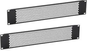 BRAVEYCZC 2PCS 2U Blank Rack Mount Panel Spacer with Venting for 19'' Server Rack Enclosure for Network Cabinet