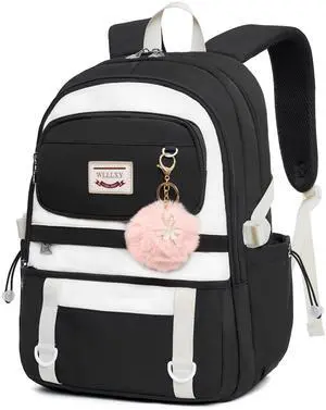 Caoroky knight Laptop Backpack Purse 15.6 inch School Bag College Back Pack Anti Theft Travel Backpacks Large Bookbag for Teens Girls Women Students Casual Daypack - Black