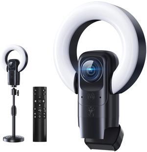 ceabulila 4K Webcam for PC with Remote and Light, Ultra HD 1/2.55'' Sensor, Auto Focus, 9X Digital Zoom, and Low Light Performance, Streaming Webcam for PC/Video Calling/Zoom/Skype/Teams (Pro 4k01)