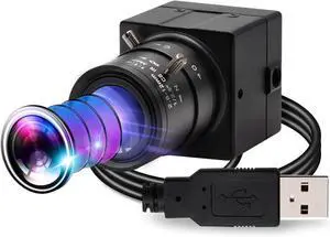 CODSOK 1080P USB Webcam 2MP HD Web Camera Low Illumination 0.01Lux USB2.0 Camera, H.264 High Definition IMX322 Webcam with 2.8-12mm Varifocal Lens