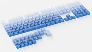 Cmokifuly Side Printed Keycaps 136 Keys Shine-Through OEM Profile PBT Keycap Set for South-Facing Mechanical Keyboard,Side Print Gradient Color Keycaps (Gradient Blue)