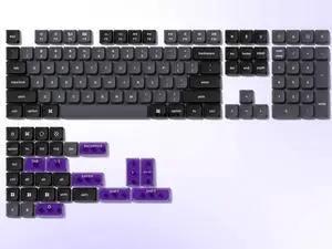 dagaladoo Low Profile Key Cap,Double Shot PBT keycaps 60 75 Percent,Dark Grey/Purple Keyboard caps for Most MX Switches Mechanical Keyboard(only keycaps)