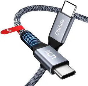 Dbilida 240W for Thunderbolt 5 Cable 1.6FT, USB C Video Display Cable Support 80Gbps, 120Gbps Bandwidth, 16k@60Hz, 8K@60Hz, 4K@540Hz for Thunderbolt 4/3, iPhone 16/15, USB4, Razer Blade, ACASIS SSD