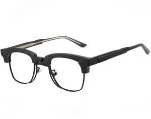 Cyxus Browline Frame Glasses Blue Light Glasses for Men Women UV Protection Lightweight Computer Glasses for Screen(8557T02 Matte Black)