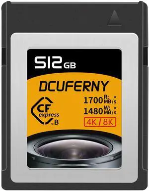 512G CFexpress Type B Memory Card,Up to1700MB/s Read1480MB/s,Write Raw 4K/8K Video Recording for Express Transfer& Large Storage For Nikon Z6/Z7/Z9/D6,Canon EOS1DX/EOS-R5,Panasonic S1/S1R,DJI Ronin 4D