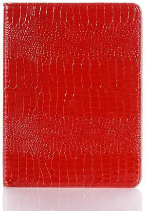 iPad Air-6 (13'') Case, iPad Pro-3 4 5 6 (12.9'') Case for Women, DMaos Crocodile Synthetic Leather Stand Folio Smart Cover with Pen Holder, Auto Sleep/Wake - Red